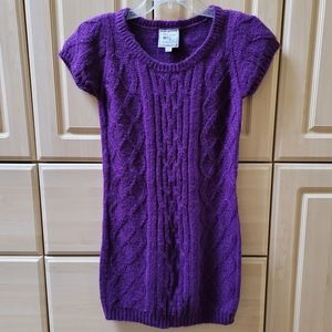 Pink Rose Sweater Dress Knit Purple Size Small